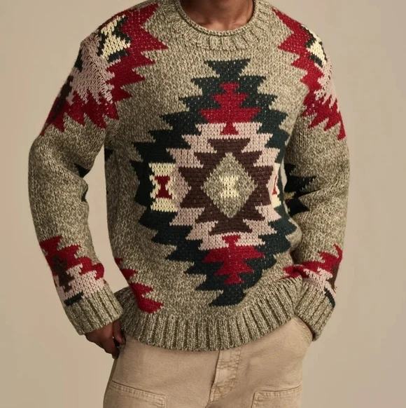 Lucky Brand Aztec Wool Novelty Crew Sweater NWT S M L XL XXL - Picture 7 of 10